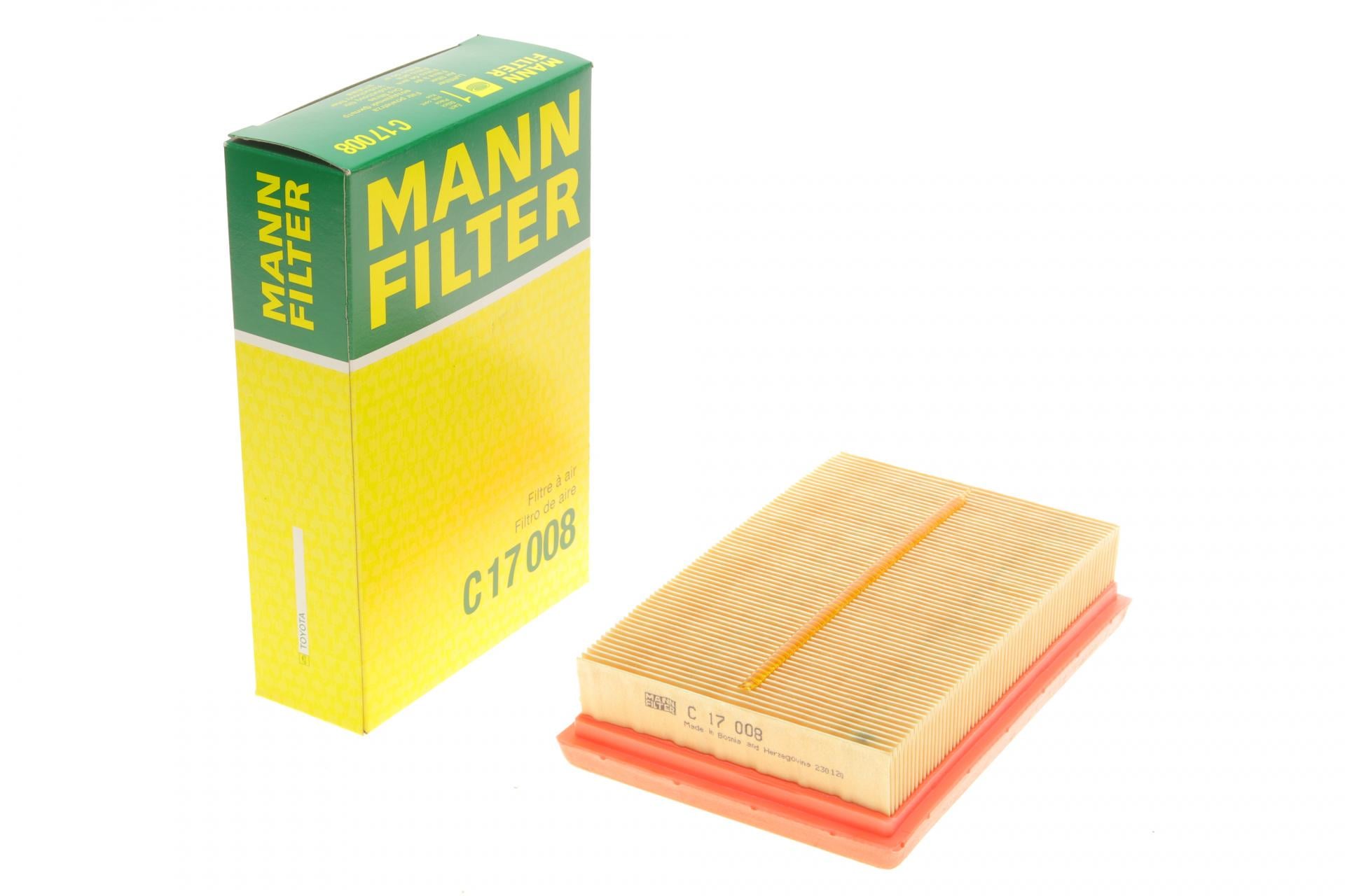 Фильтр воздушный Mann-Filter для Citroen C1/Peugeot 108/Toyota Aygo 1,0VTi/C-HR/Corolla/Prius/Yaris 1,5/1,8Hybr, 14- (C 17 008)