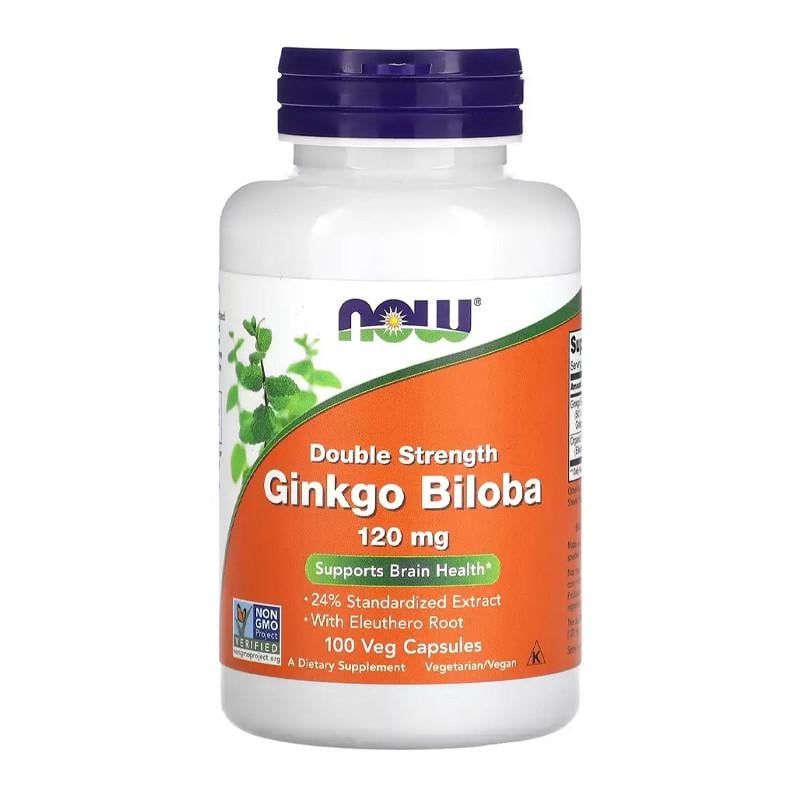 Екстракт гінкго білоба NOW Ginkgo Biloba Double Strength 120 мг 100 капс. (06702-01)