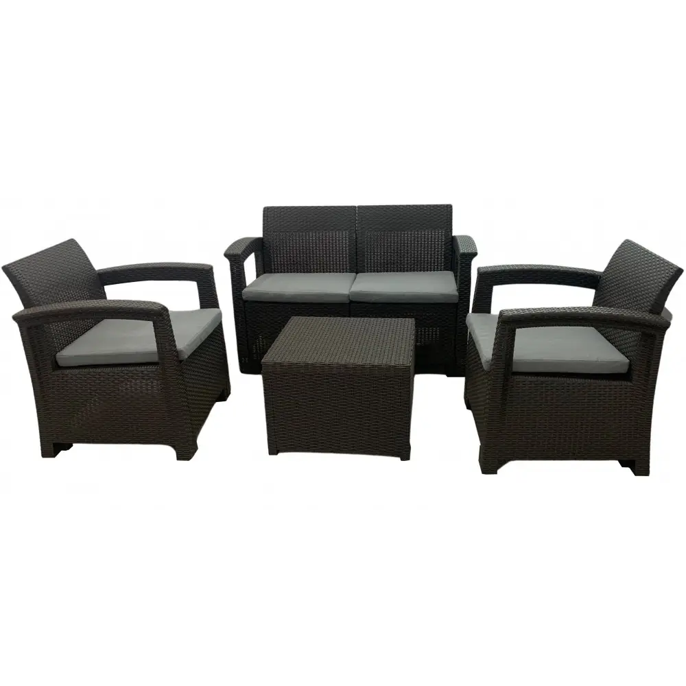 Комплект садовой мебели Bonro B-18032 из полиэстера 4-местный черно-коричневый (21-76-42400515)