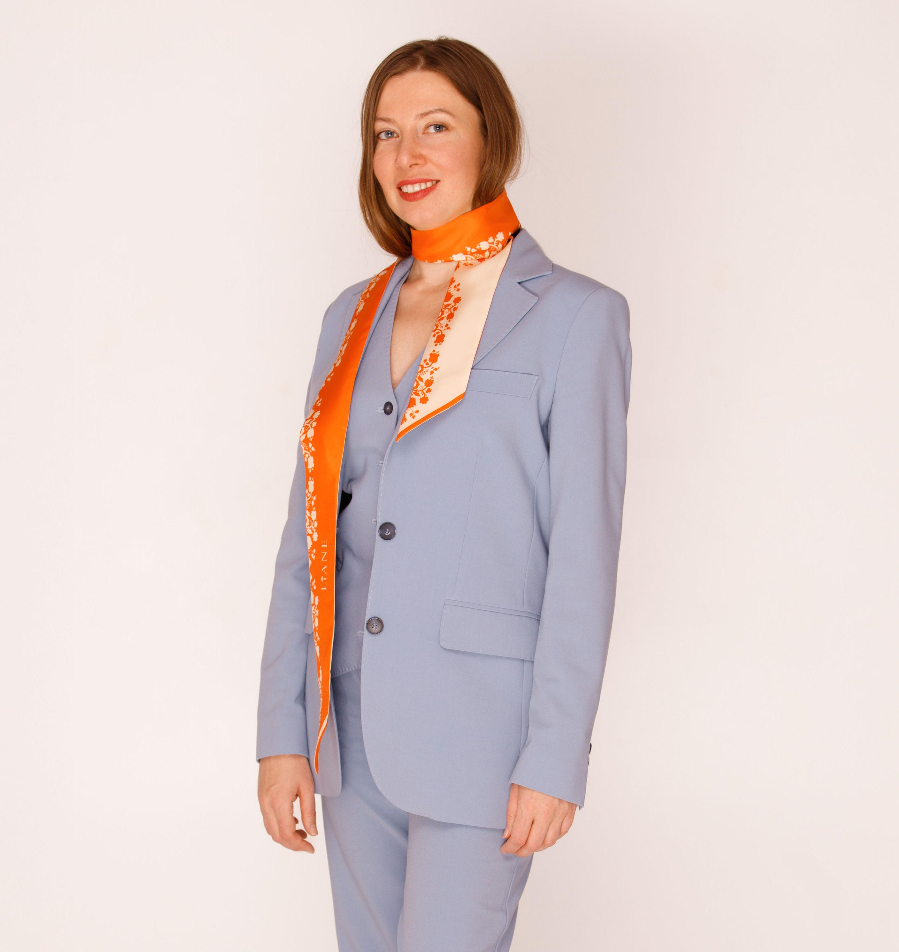 Твилли шелковый Liane House Цветущая Красота из натурального итальянского шелка твил 6x160 см Красный