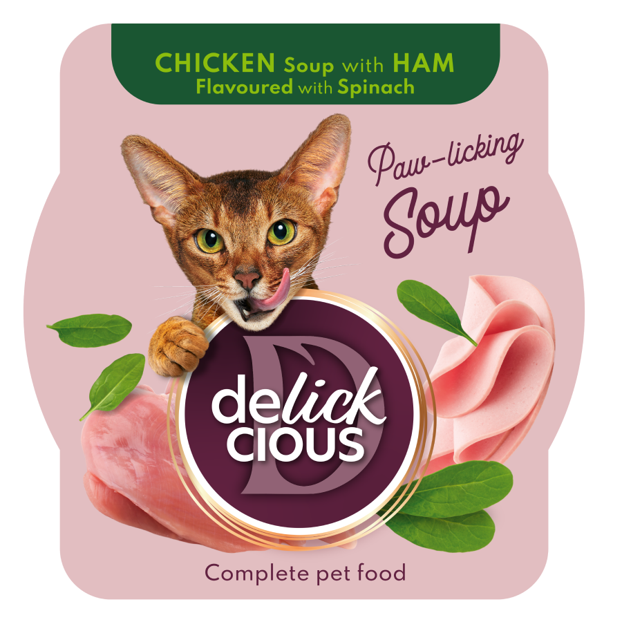 Суп DELICKCIOUS з курки з шинкою та додаванням шпинату 80 г (02905)