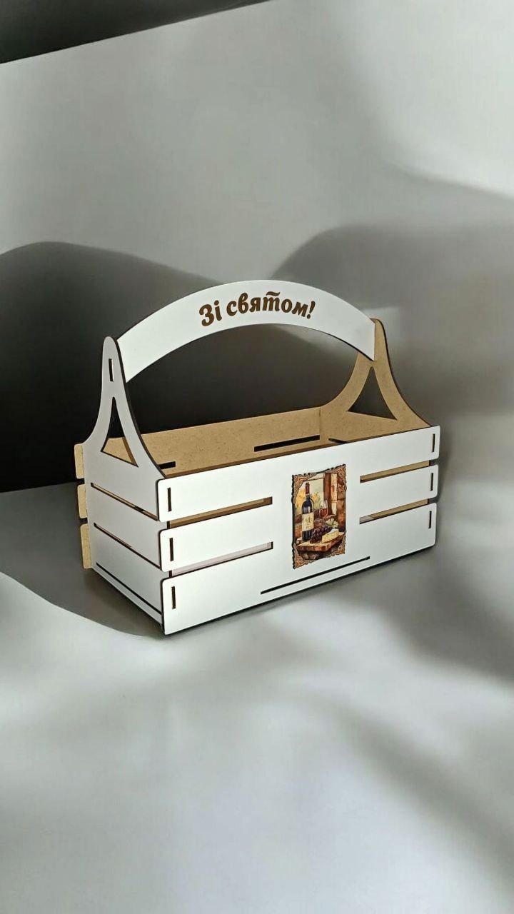 Корзина с ручкой из дерева для цветов/сладостей/фруктов - фото 2 Корзина с ручкой из дерева для цветов/сладостей/фруктов - фото 2