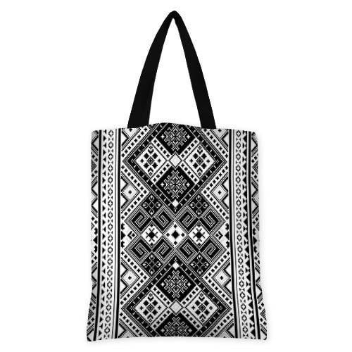 Сумка жіноча тканинна Presentville Український орнамент Чорно-білий (SV 15UKR018 BL)