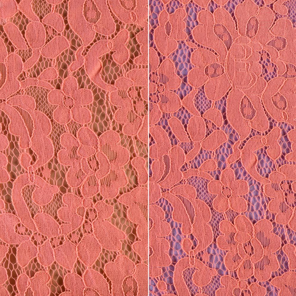 Тканина мереживне полотно стрейч в'юнкі троянди ширина 145 см Рожевий (11140.053) - фото 4