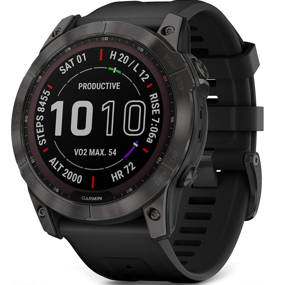 Смарт-часы Garmin fenix 7X Sapphire Solar Carbon Gray DLC Titanium with Black band (010-02541-11)
