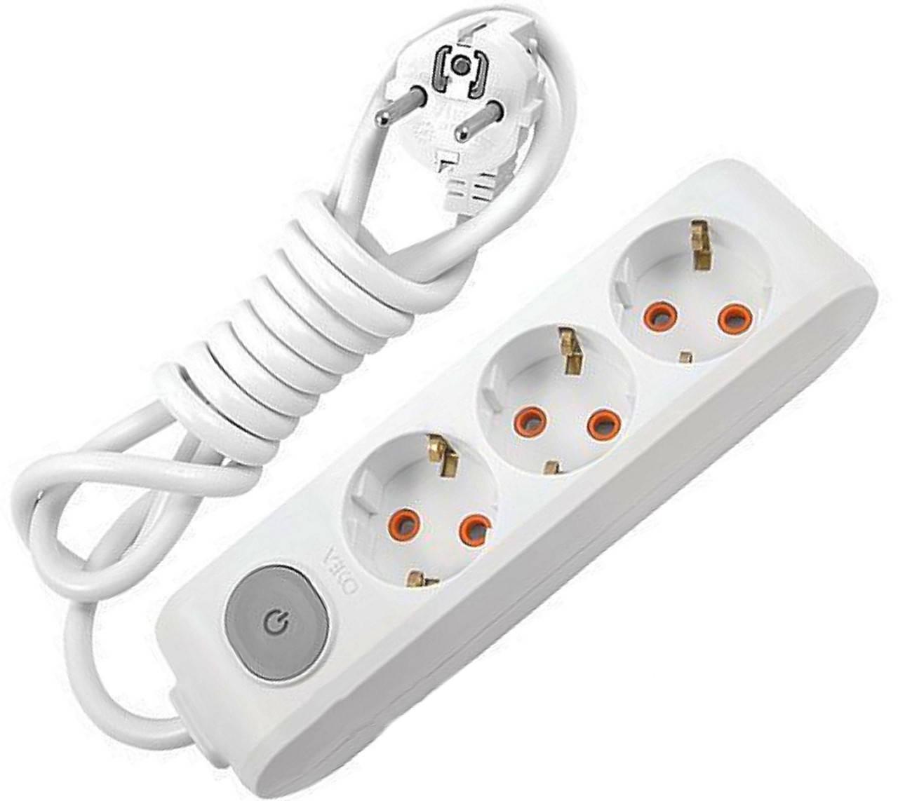 Подовжувач тримісний Viko Multi-Let з заземленням та кнопкою 5 м (27849213)