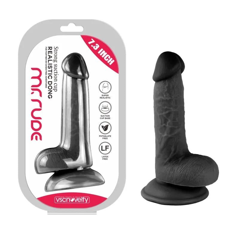 Фаллоимитатор на присоске Realistic Dong Black Mr. Rude 7.3 (1000062957)