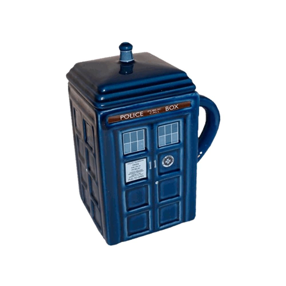 Квадратна чашка з кришкою Tardis Mug 450 мл Синій (1009108-DarkBlue) - фото 3