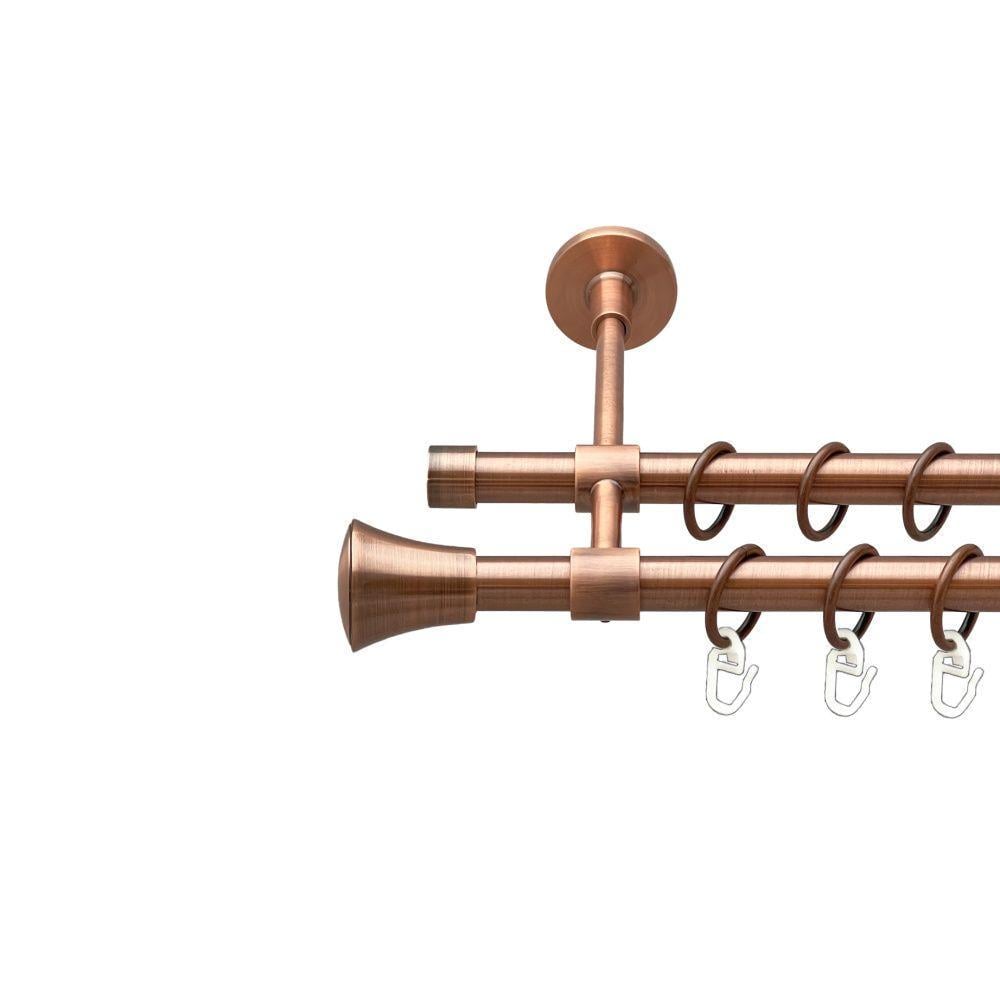 Карниз для штор Orvit Принц дворядний гладкий 16/16 мм 160 см Антична мідь (00-00019945)