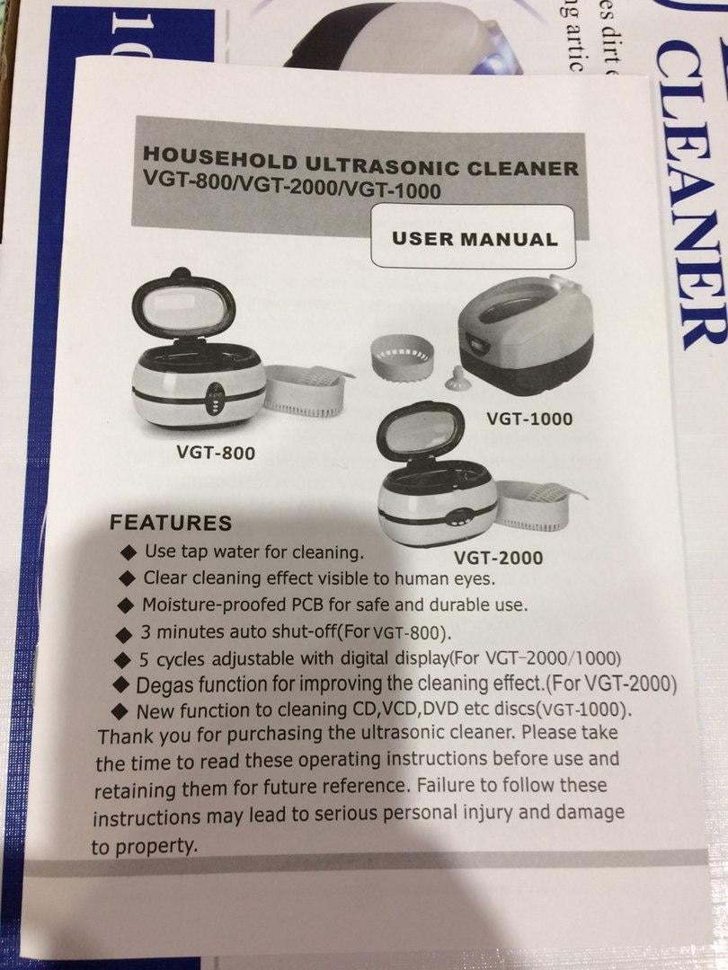 Мийка ультразвукова Ultrasonic Cleaner (VGT-1000) - фото 6 Мийка ультразвукова Ultrasonic Cleaner (VGT-1000) - фото 6