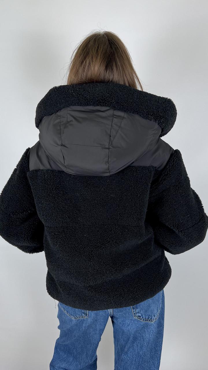 Куртка жіноча зимова р. 42 Чорний (#9055-01) - фото 3