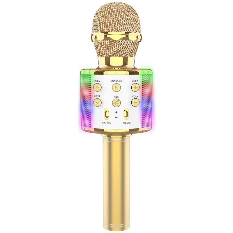 Микрофон-колонка для караоке WS858L Gold (00000074210_3)
