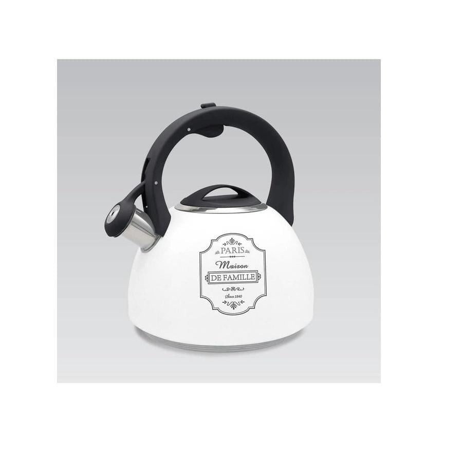 Чайник зі свистком Maestro нержавіюча сталь 2,5 л Білий (3dfb57fd) - фото 2