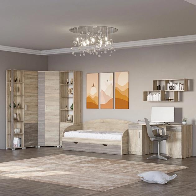 Спальня детская Эверест Бриз-1 Дуб сонома/Трюфель (171367)