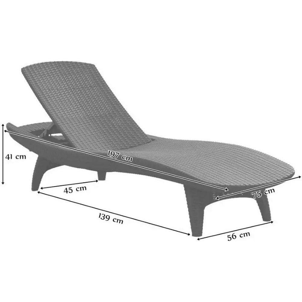 Шезлонг Keter Pacific Графитовый (230674) - фото 8 Шезлонг Keter Pacific Графитовый (230674) - фото 8