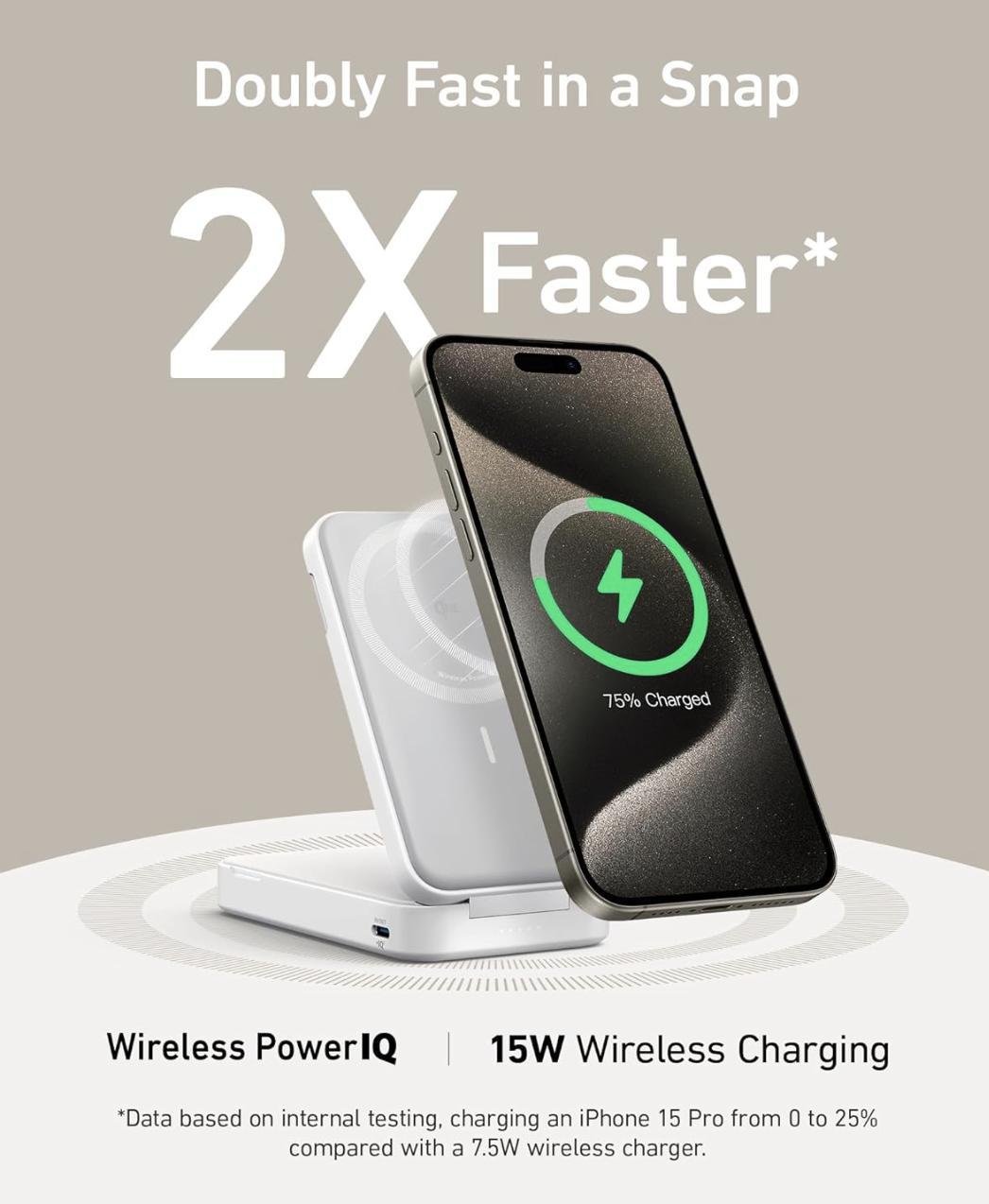 Повербанк Anker MagGo 6600 mAh 15W QI2 White (2117169742) - фото 3 Повербанк Anker MagGo 6600 mAh 15W QI2 White (2117169742) - фото 3