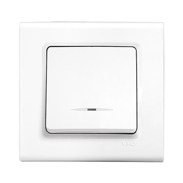 Выключатель Viko Linnera 1-клавишный с подсветкой Белый