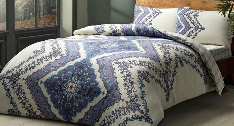 Комплект постельного белья TAC Jenny Blue полуторка фланель (SA-5926)