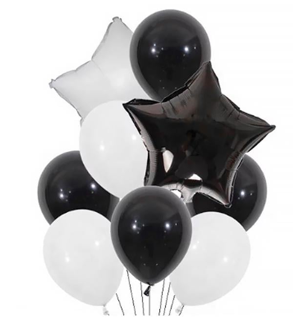 Воздушные шары 9 шт. Black/White