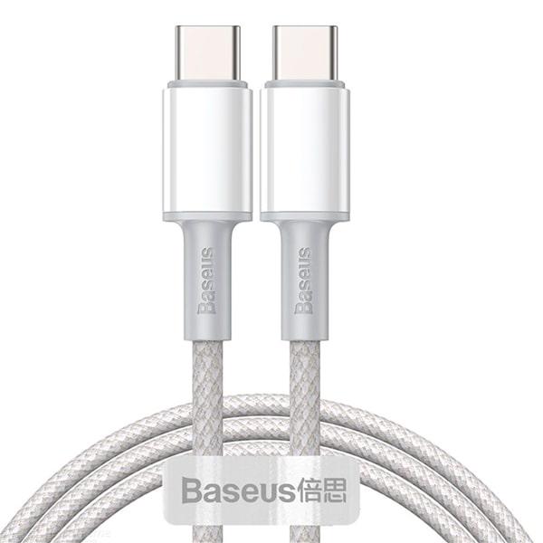 Кабель Baseus Type-C to Type-C High Density Braided Fast Charging Data Cable 1 м 5A 100W CATGD-02 White (40602aed)