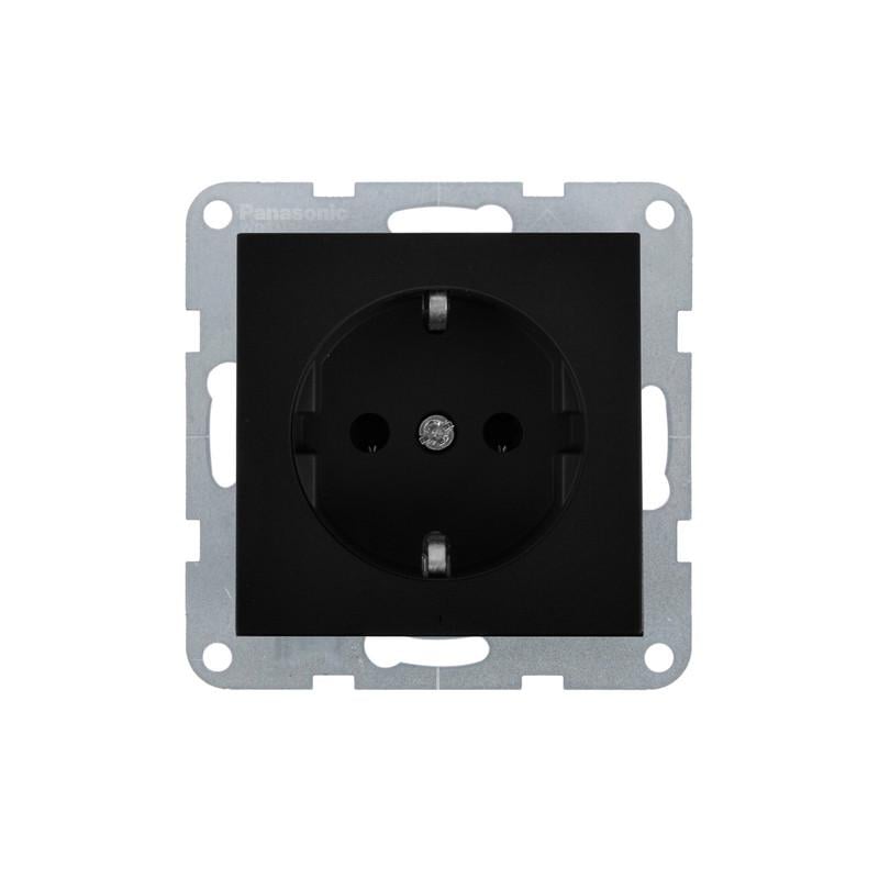 Розетка с заземлением Panasonic Karre Plus 55 без рамки ABS пластик Черный (WDTT02022BL-UA1)