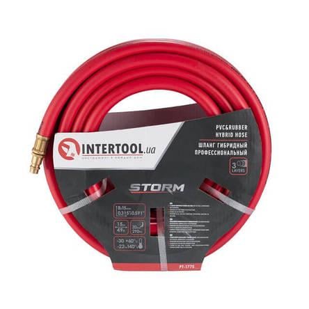 Шланг универсальный профессиональный гибридный Intertool STORM PT-1775 15 м Красный (3-9-PT-1775) - фото 1