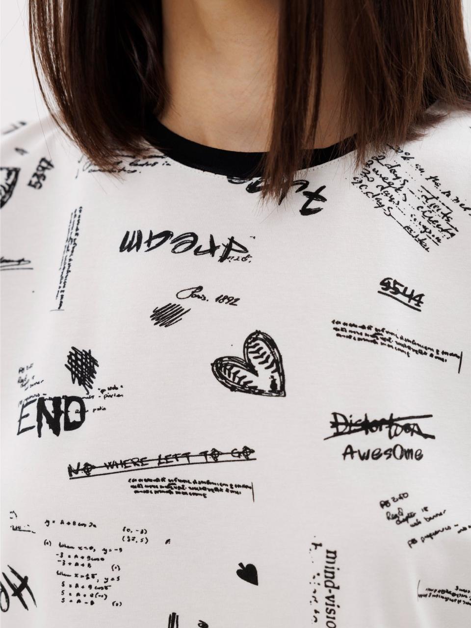 Піжама жіноча Roksana футболка/шорти бавовна з принтом L Білий/Чорний (2518048260) - фото 3 Піжама жіноча Roksana футболка/шорти бавовна з принтом L Білий/Чорний (2518048260) - фото 3