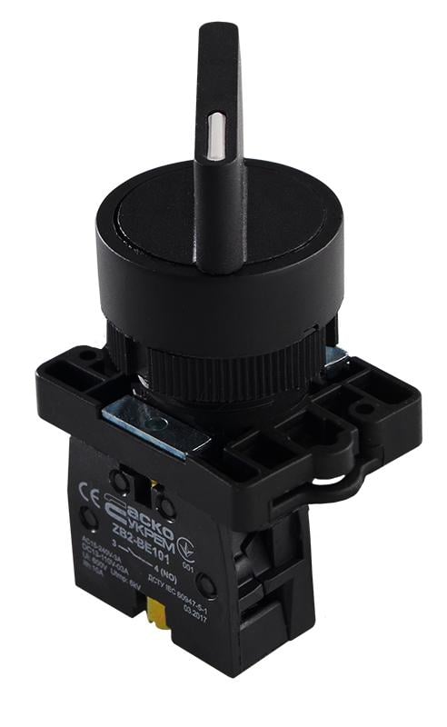 Переключатель IO АСКО-Укрем LAY5-ED41 1NO 22 мм 2 положения с Черный (A0140010197)