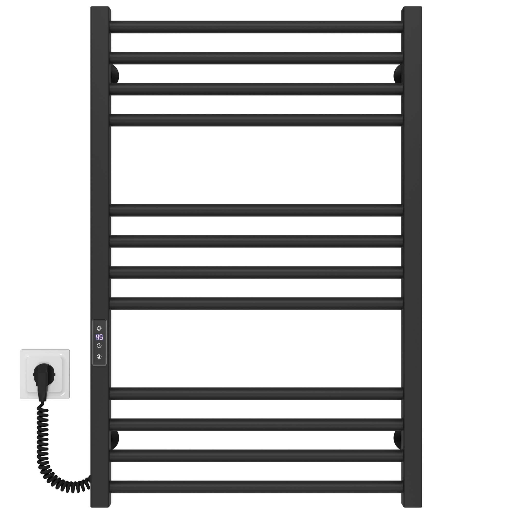 Рушникосушарка електрична Deffi Lima П12 WD04 ліве підключення нержавіюча сталь 500x800 мм Чорний (A.LI.80.50.12.E.B.L.2)