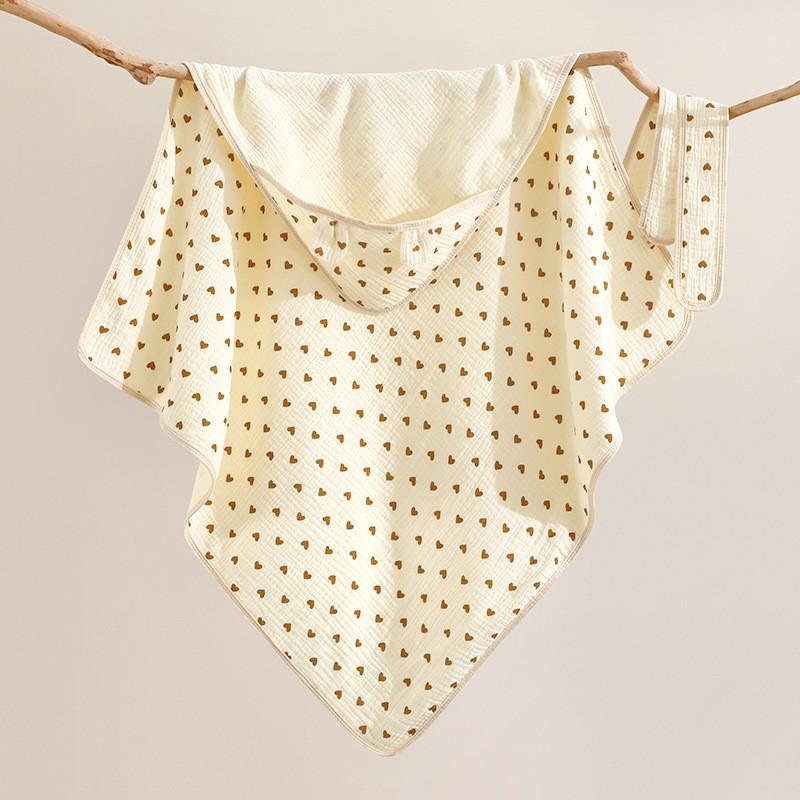 Рушник-конверт з капюшоном муслін Сердечко 85x90 см (24246851) - фото 5 Рушник-конверт з капюшоном муслін Сердечко 85x90 см (24246851) - фото 5