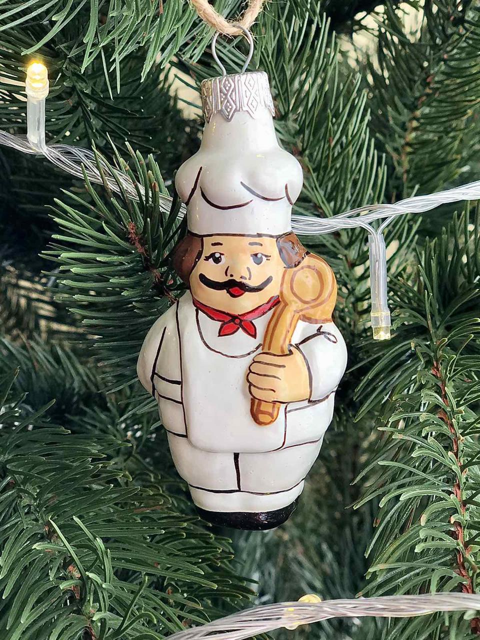 Игрушка стеклянная елочная Повар