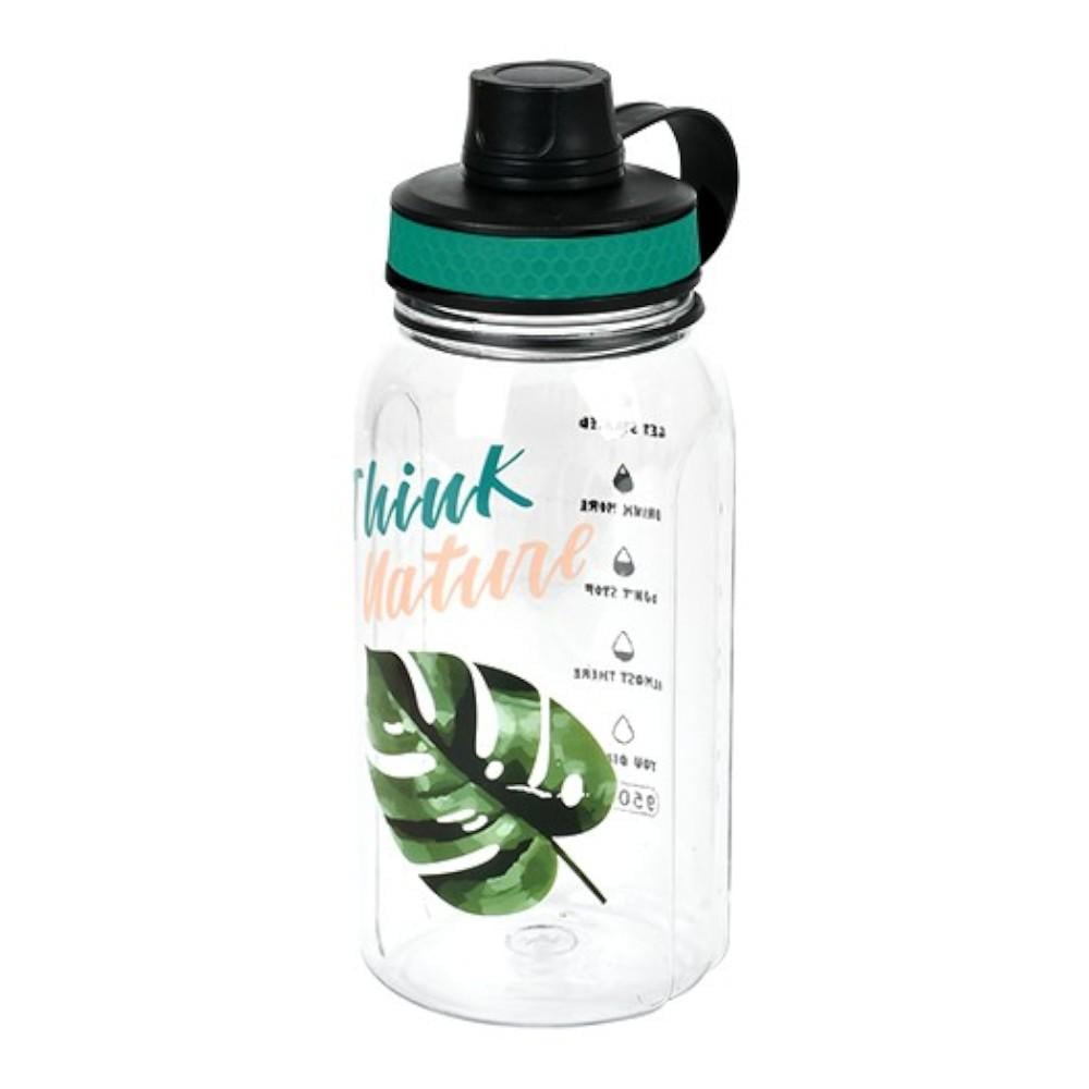 Бутылка-поилка спортивная CNV Nature 950 мл с носиком Прозрачный с черным/Зеленый (R29406-0.95)