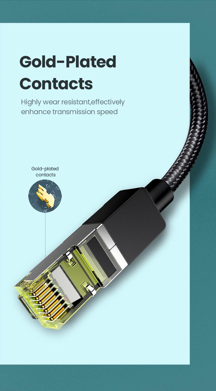 Интернет-кабель UGREEN Cat.7 F/FTP 10 Гбит/с 600 МГц POE Lan RJ45 RJ 45 0,5 м Черный (80420) - фото 4 Интернет-кабель UGREEN Cat.7 F/FTP 10 Гбит/с 600 МГц POE Lan RJ45 RJ 45 0,5 м Черный (80420) - фото 4