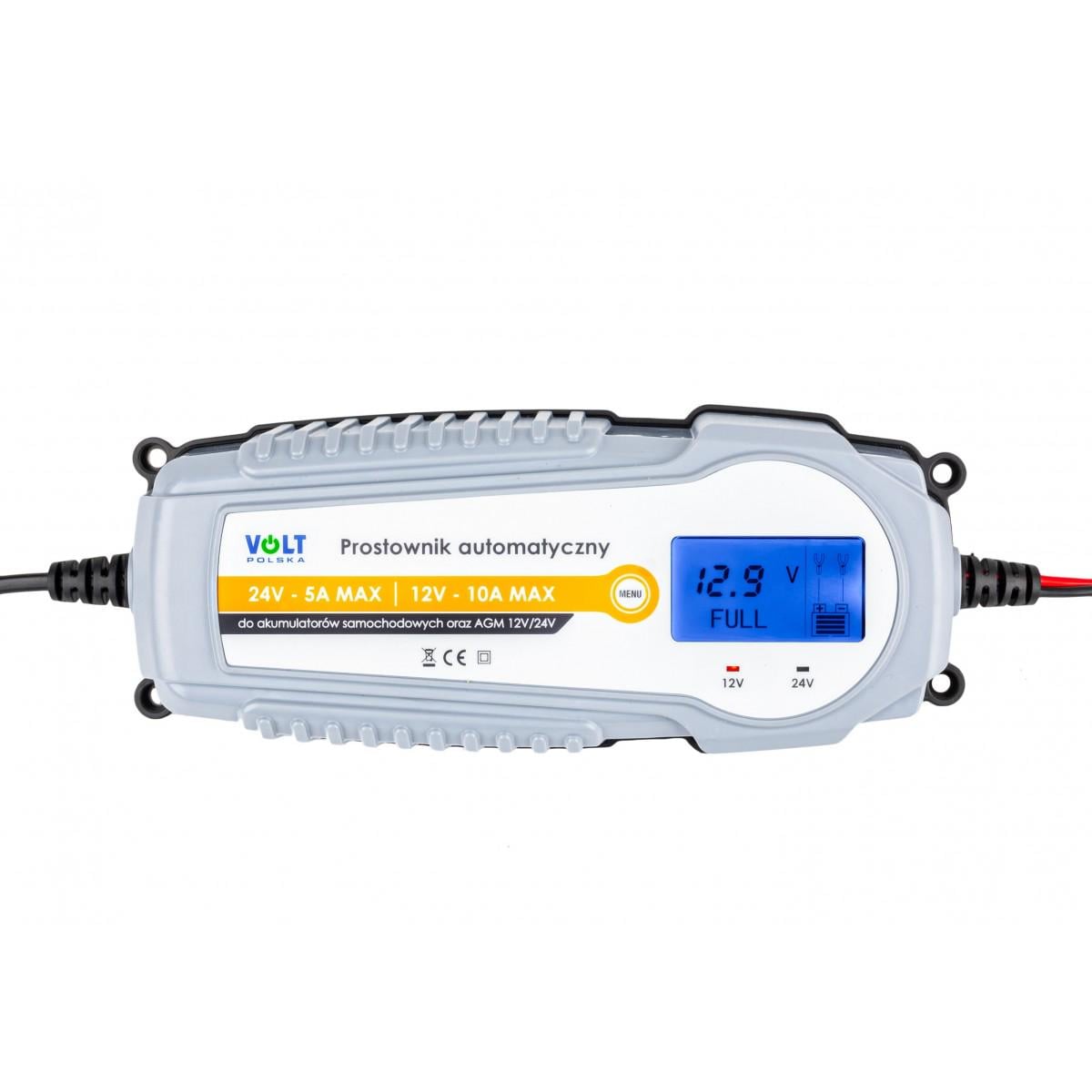 Зарядное устройство автоматическое Volt Polska 12V/24V 10A с LCD дисплеем (6PRO122411)