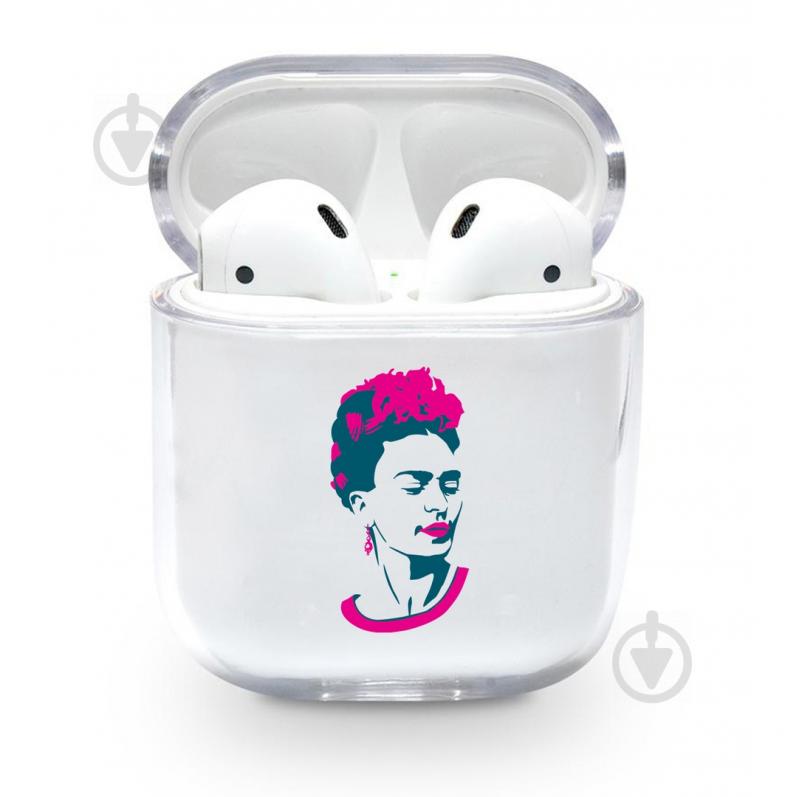 Прозрачный силиконовый чехол Apple AirPods с рисунком - Фрида (KAP1170)