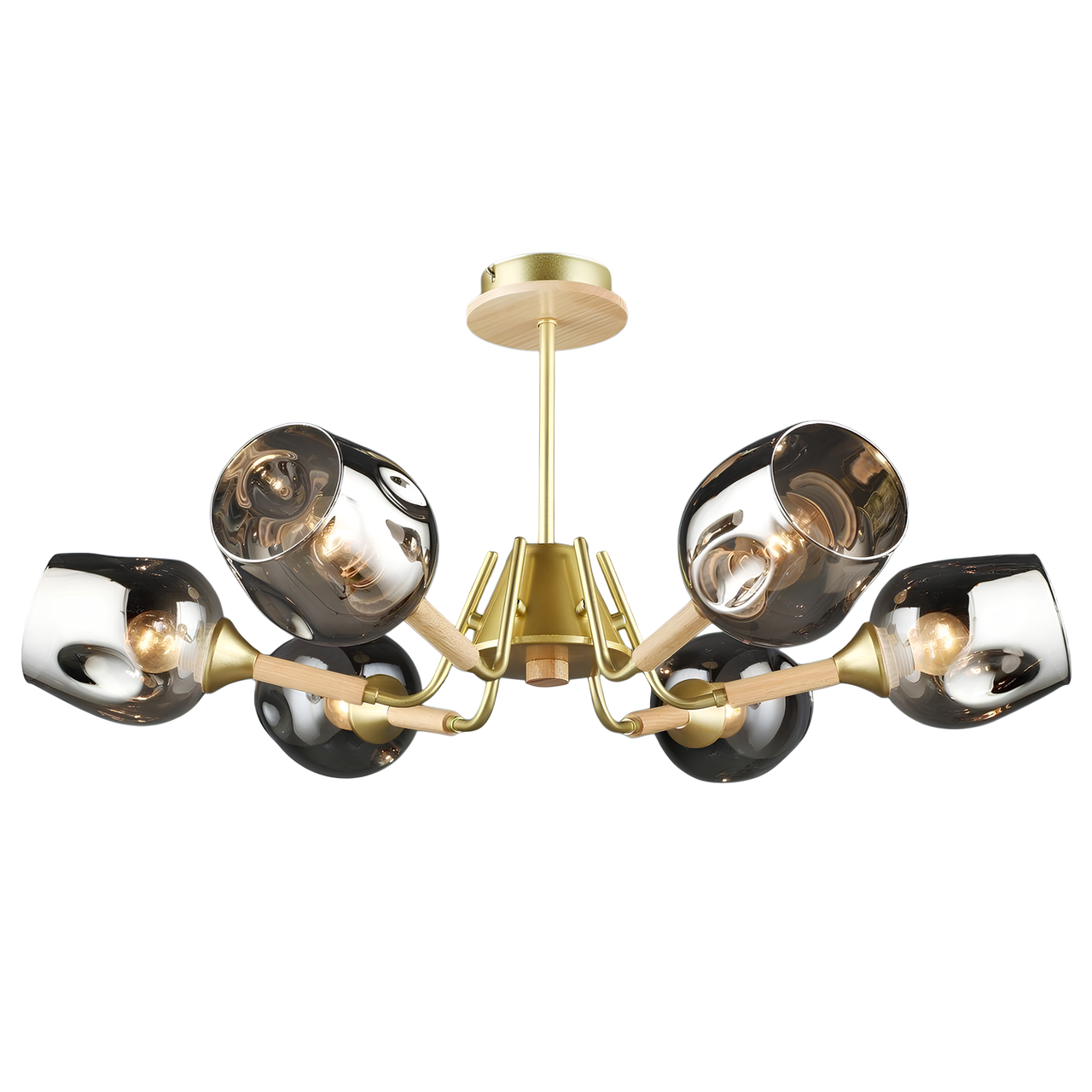 Люстра Valeso на шесть затемненных плафонов под лампы Е27 Золотой/Черный (N6619/6)