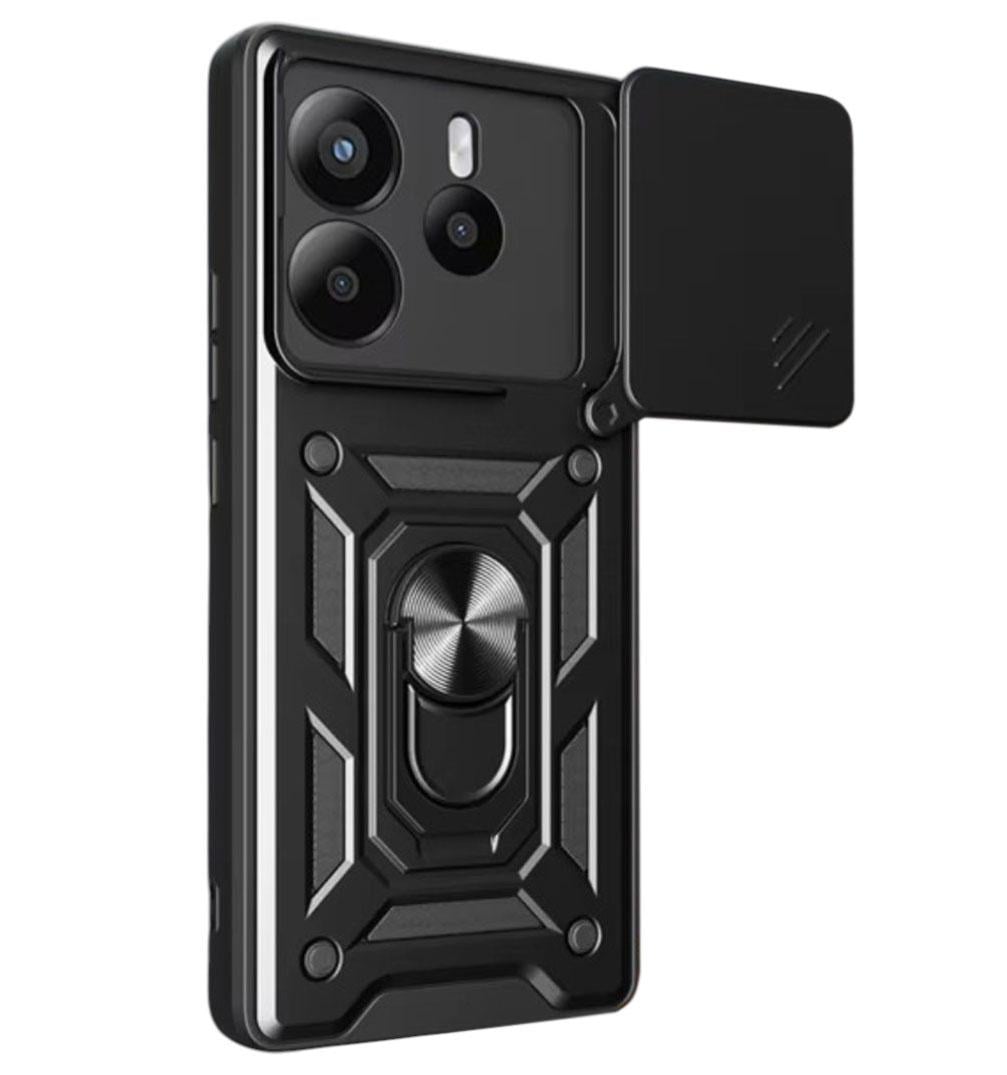 Чехол Primo Shockproof для Xiaomi Redmi Note 14 4G противоударный с подставкой и шторкой камеры Black (2956439758)
