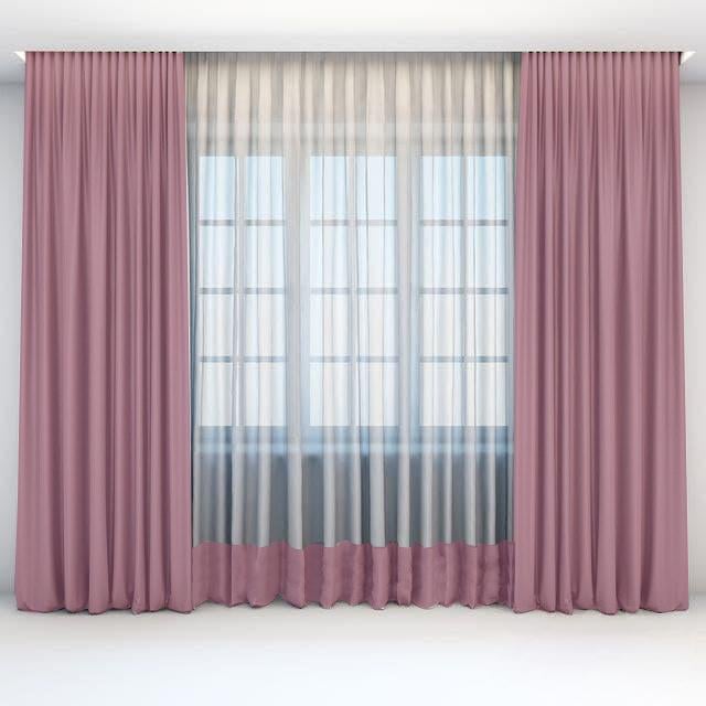 Комплект штор с тюллю Academy Gardin Модельный 150х255/300х255 см 3 шт. Лавандово-рожевий