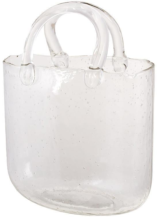 Ваза для квітів скляна жіноча сумочка 19х9х27 см Прозорий