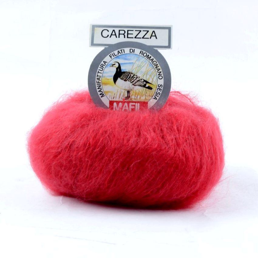 Пряжа кидмохер на шовку Mafil Carezza 138 Червоний (7051)
