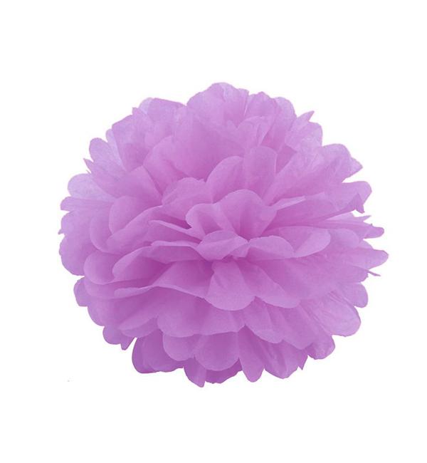 Помпон из бумаги тишью 25 см Сиреневый