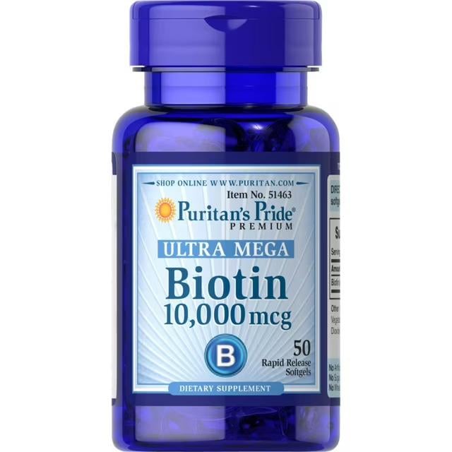 Біотин Puritan's Pride Biotin 10000 мг Ultra Mega 50 капсул