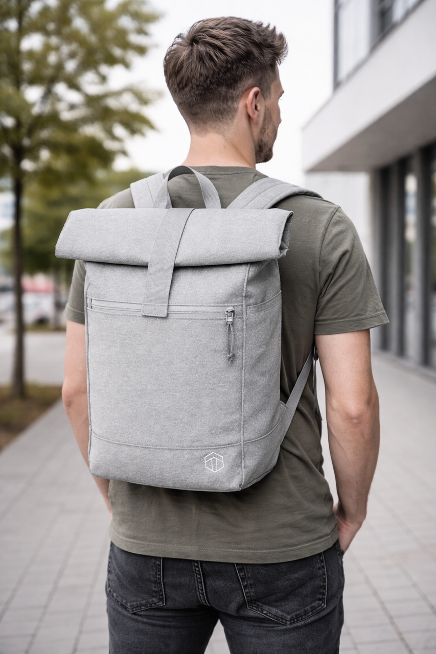 Рюкзак молодежный Topmove Roll-top с отделением для ноутбука 16-21 л Серый