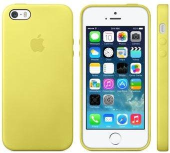 Чехол-накладка Apple Leather Case for iPhone 5/5S/SE, Yellow (MF043) Оригинал