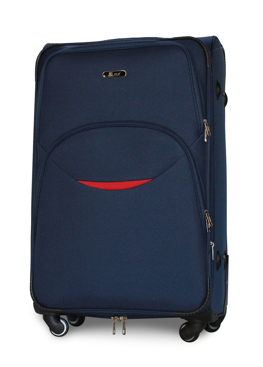 Чемодан тканевый Fly 1708 большой на 4 колесах 74х48х30 см 90 л Синий