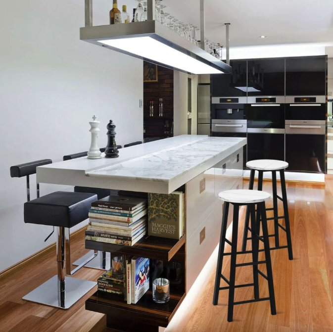 Барний стілець Costway Eugad 2 шт. з підставкою для ніг Білий (4692) - фото 6 Барний стілець Costway Eugad 2 шт. з підставкою для ніг Білий (4692) - фото 6