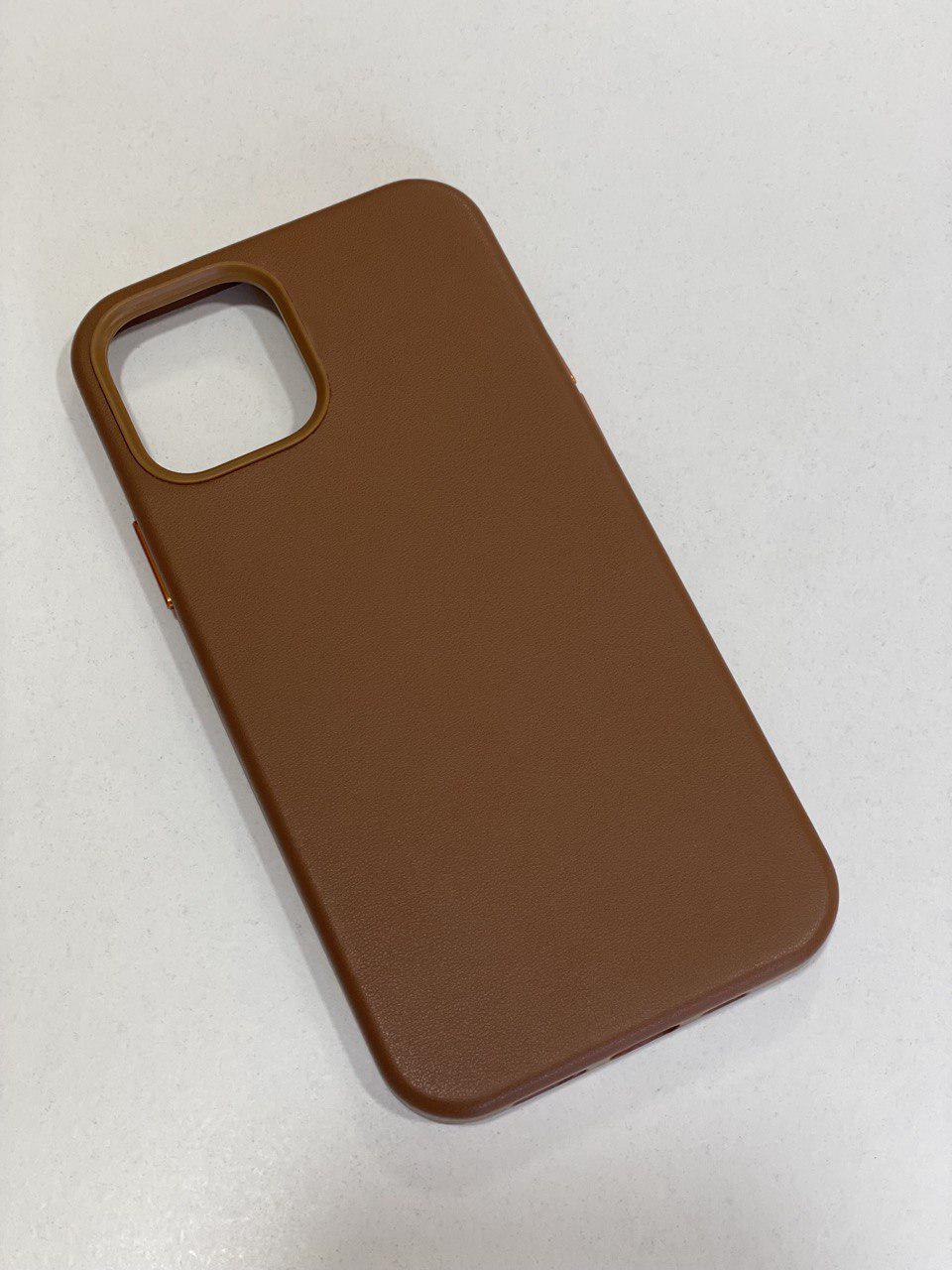 Чехол для iPhone 12/12 pro / Case with MagSave / Eco leather / коричневый