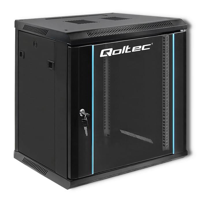 Шафа серверна Qoltec настінна 12U 19" 635х600х450 мм Чорний (Q.RACK012U45)