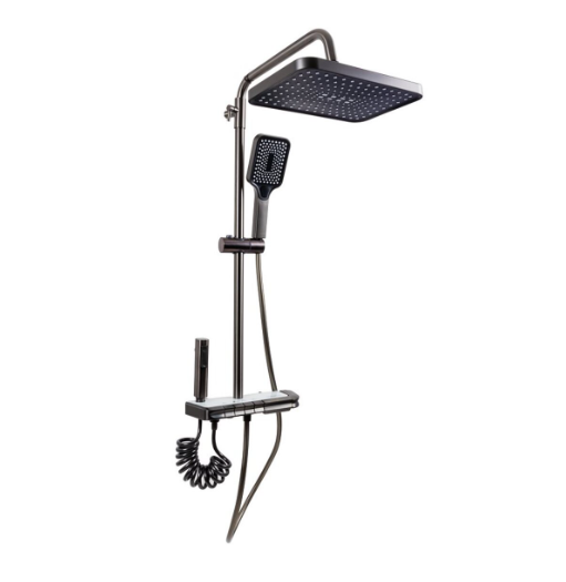 Душевая система Valeso PVD с индикатором температуры Графит (NSK078)