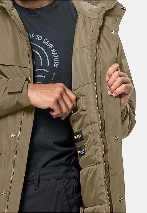 Парка чоловіча Jack Wolfskin Winterlager Parka М Cookie XL Сірий з оливковим (1115471-4550) - фото 4 Парка чоловіча Jack Wolfskin Winterlager Parka М Cookie XL Сірий з оливковим (1115471-4550) - фото 4